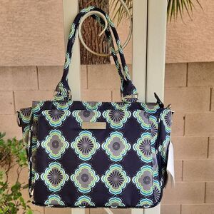 Ju-Ju-Be Blue and Gray Baby Bags with Geometric Design